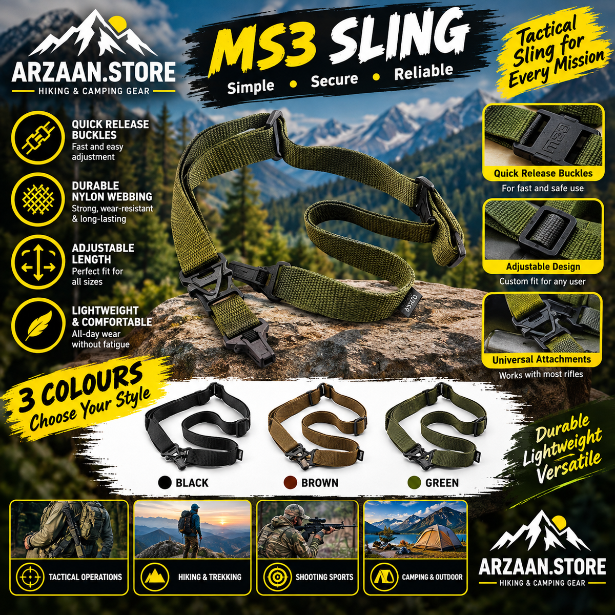 Magpul Type MS3 Tactical Sling - OD Green