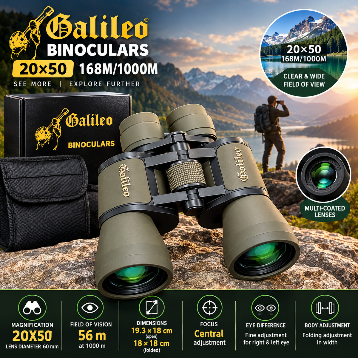 Balilo Binocular 20x50
