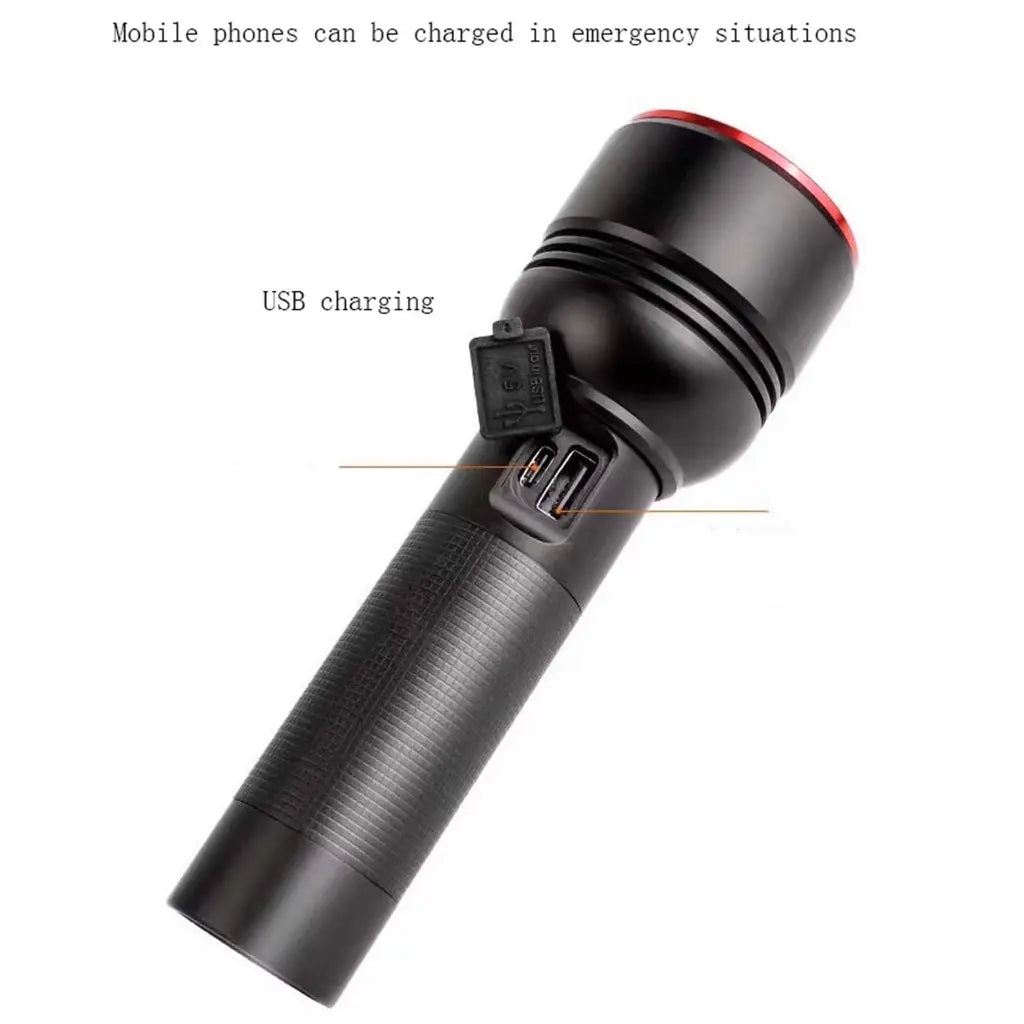 COBA Aluminum Alloy 100W 1000M Strong Light Flashlight with USB Output (G62)
