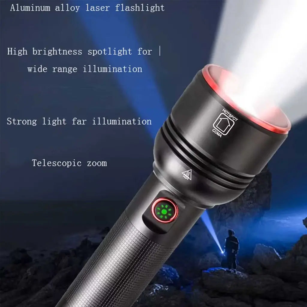 COBA Aluminum Alloy 100W 1000M Strong Light Flashlight with USB Output (G62)