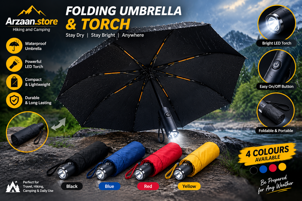 Folding Umbrella + Torch