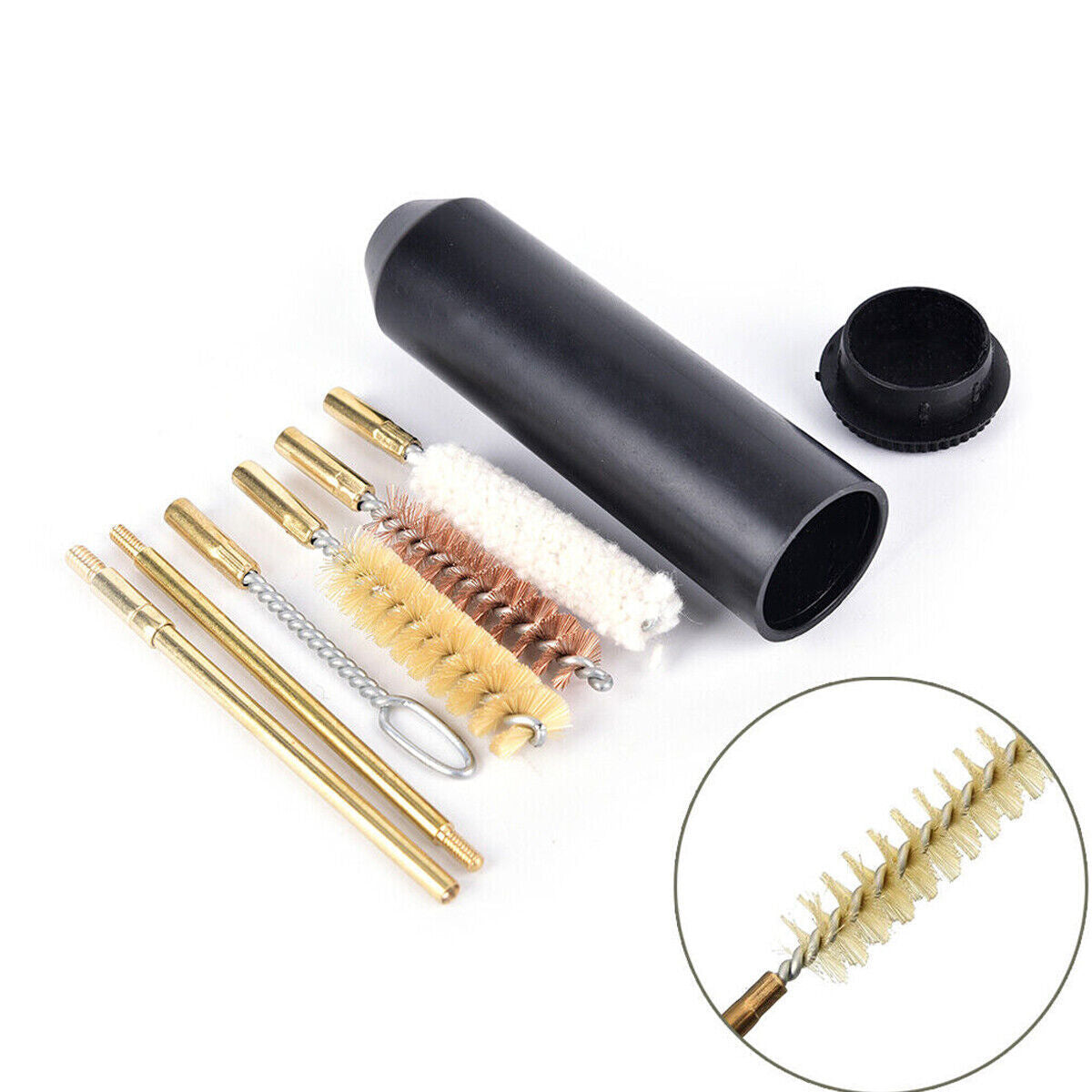 7PCS Gun Cleaning Kit for 38/357/9mm Pistol Barrel Rod Brush Cleaning Tools