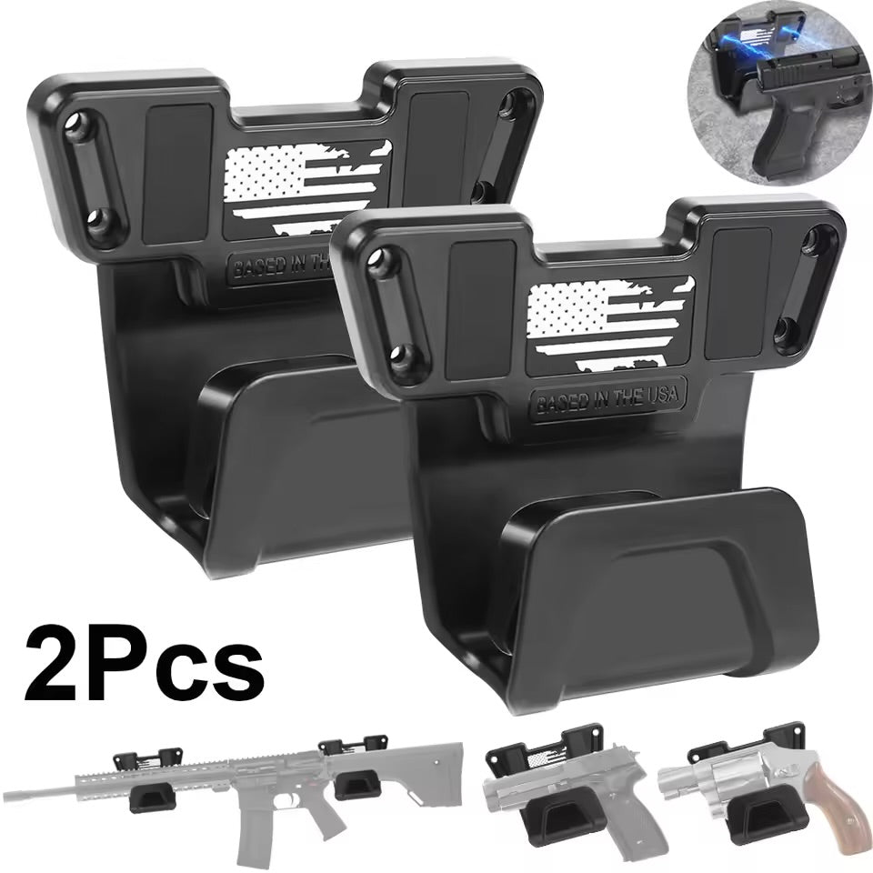 Magnetic Gun Holder Wall Mount Pistol Rifle Shotguns Stand Weapons Handgun Rack with Safety