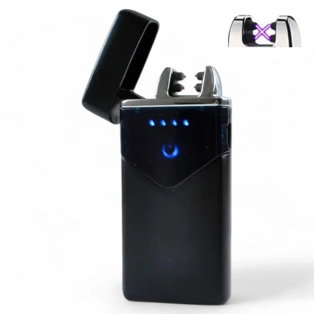 Dual ARC USB Lighter Rechargeable Electronic Lighters LED Screen Plasma Power Display Thunder Gadgets For Man With Package