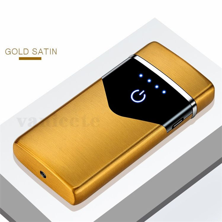 Dual ARC USB Lighter Rechargeable Electronic Lighters LED Screen Plasma Power Display Thunder Gadgets For Man With Package