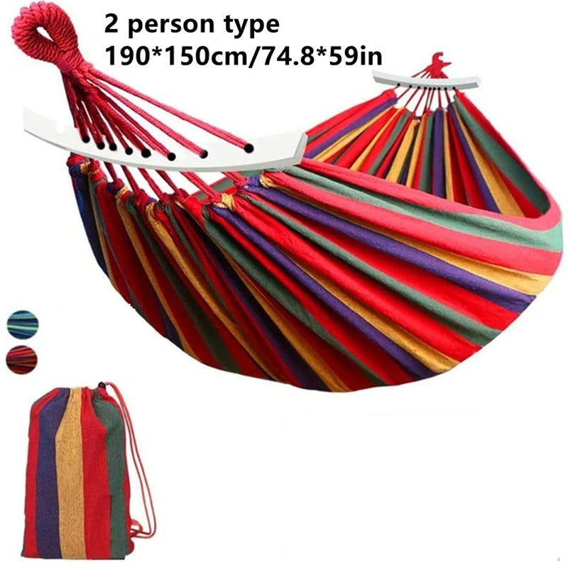 Outdoor Hammock with wooden Spread Bars