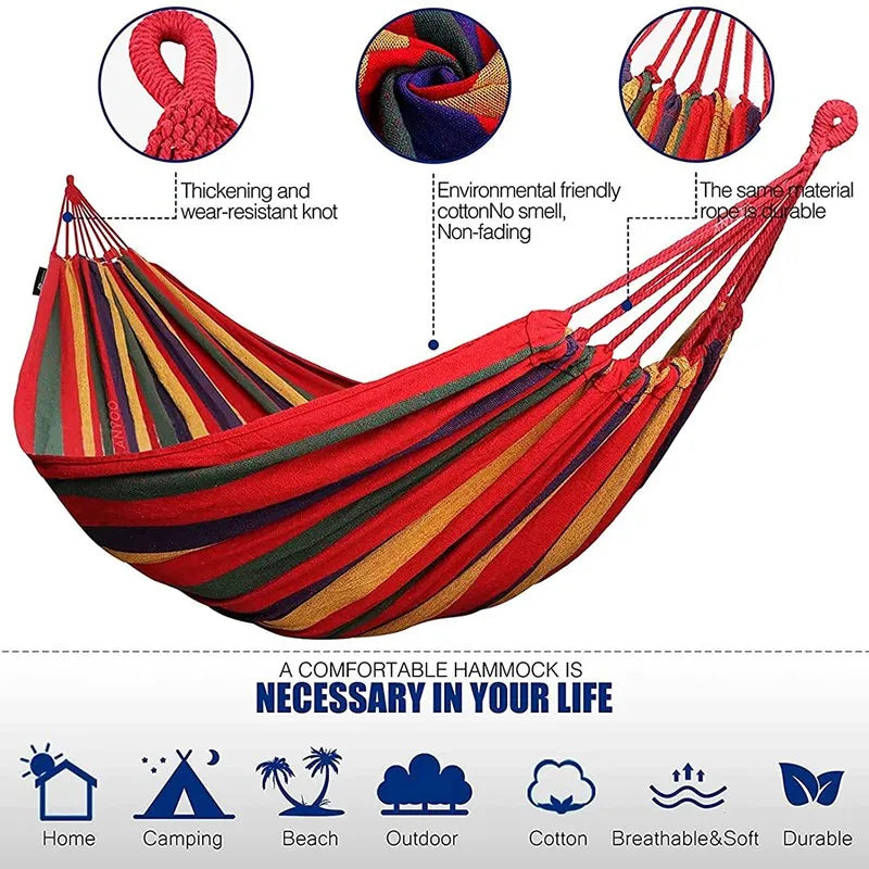 Outdoor Hammock with wooden Spread Bars