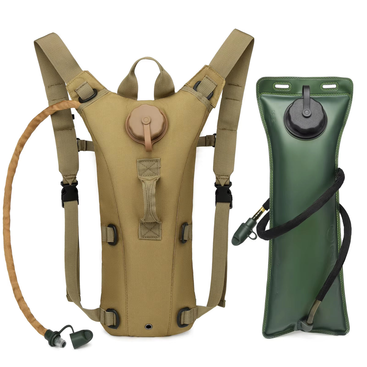 Water Bag Outdoor Double-Shoulder Bag Water Bag for Travel, Cycling, Hiking, Tactical Use, Portable Water Bottle